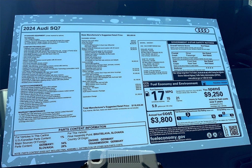 2024 Audi SQ7 Prestige quattro